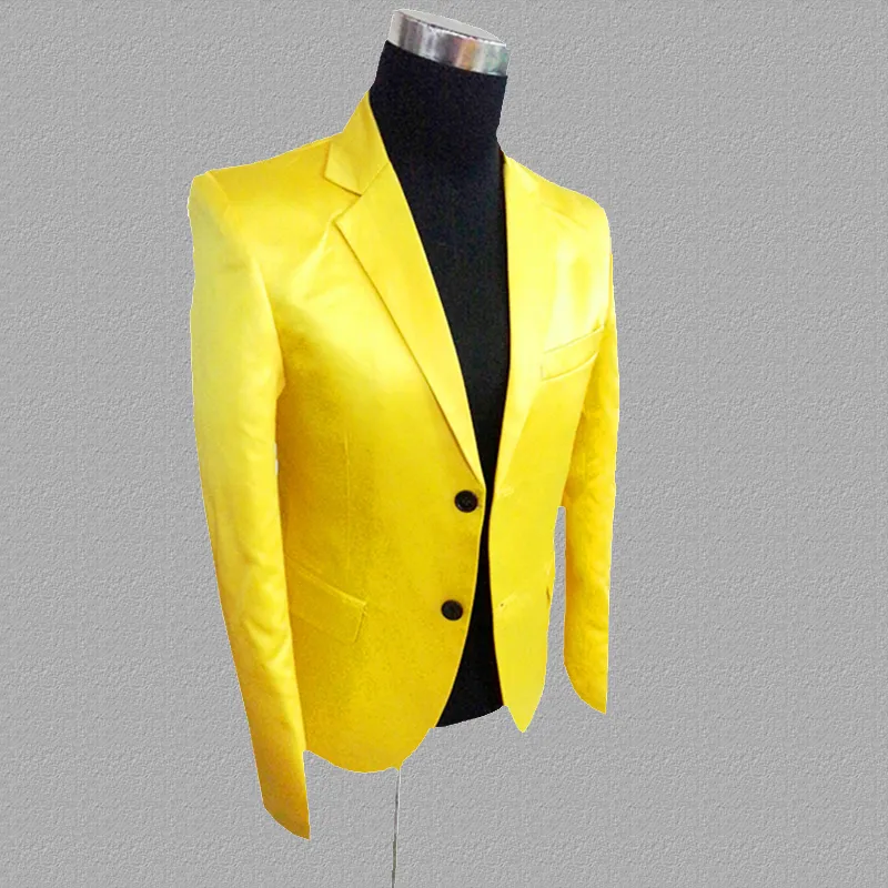 Gelber Blazer für Herren, Anzüge, Designs, Jacke, Herren, Bühnenkostüme für Sänger, Kleidung, Tanz, Star-Stil, Kleid, Punkrock, Herren, homme311z