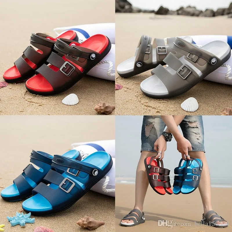 designer sandals Casual jelly slippers Non-slip men summer huaraches slippers flip flops palm slippers outdoor beach sandals big size 40-45