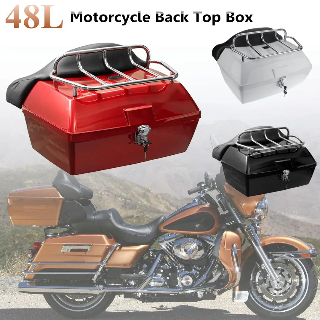 48l Universal Motorrad Hecklagerung Box Tail Gepäckkoffer Fall Toolbox Roller Motorrad