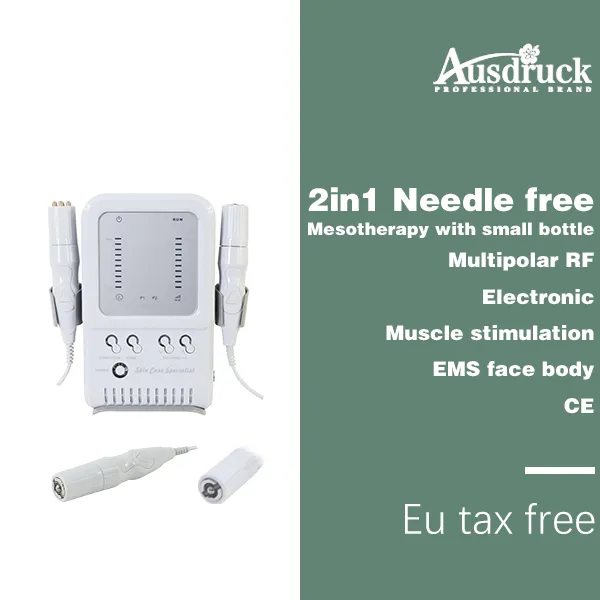 Eu tax free Nuovo 2in1 multipolare RF senza ago Mesoterapia Ringiovanimento facciale Cura della pelle Stringere macchina CE