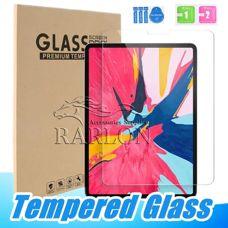 Premium Tempered Glass Clear Screen Protector Film For iPad Pro 9.7 10.5 10.2 10.9 11 12.9 inch 2022 Mini 3 4 5 6 Air 10 With Hard Kraft Retail Package