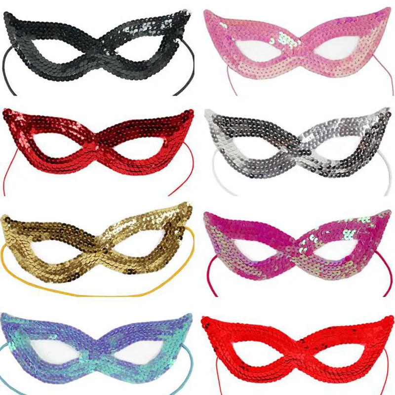 Paillettes Cat Women Girl Party Eye Mask Carnevale veneziano Masquerade Party Ball Maschere Natale Halloween Navidad QW9732