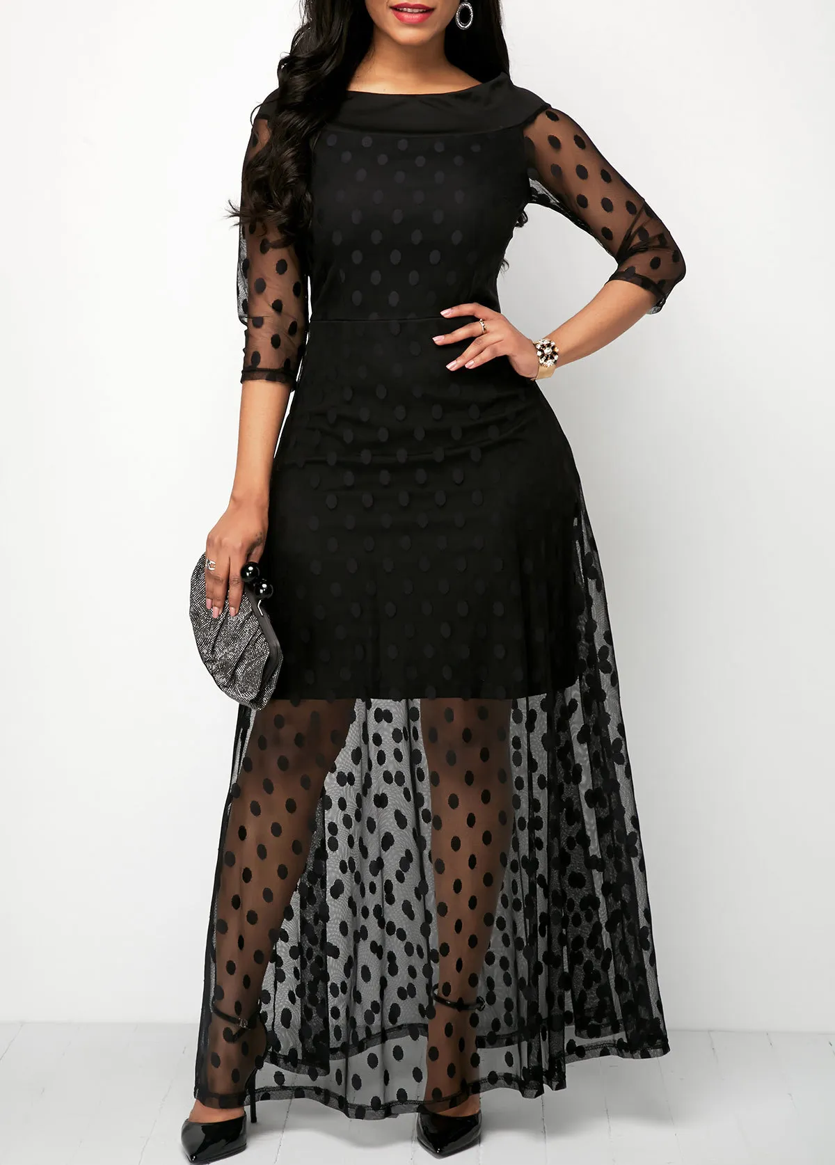 Sexy wave point deals evening maxi dress