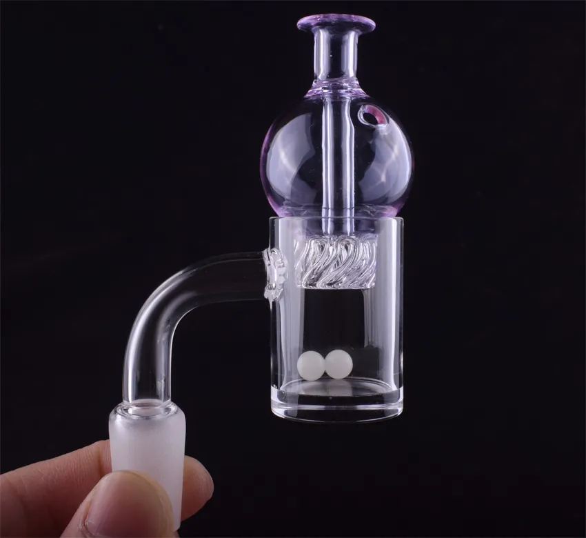 Quartz Banger OD 25mm Flat Top Quartz Nail med cyklon Spinning Carb Cap Terp Pearl 10mm 14mm 18mm Man Kvinna för Bong