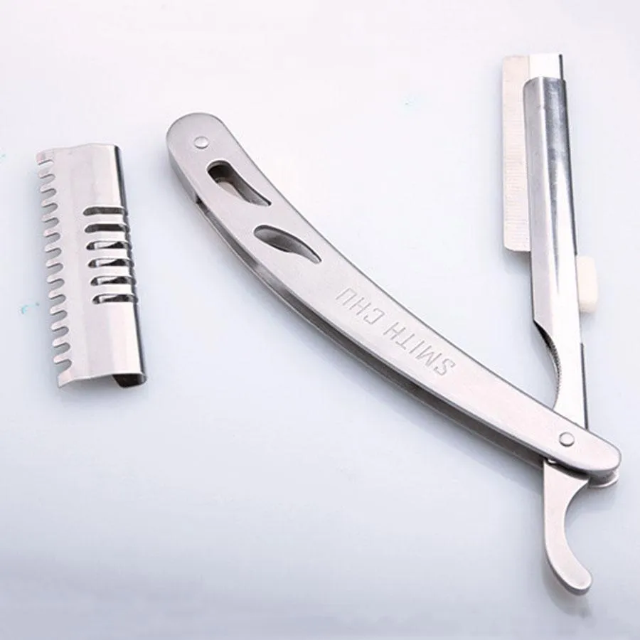 Scharfes, langlebiges Haarschnittmesser für Männer, bequem, silberfarben, manueller Rasierer, Rasierer, Edelstahl, professioneller, tragbarer Unisex-Rasierer DH0849