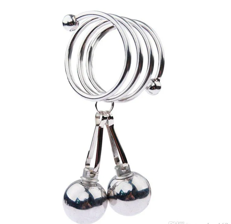 Male Metal Ball Cockrings Heavy Hanger Stretcher Extender Cock Pendant Enlargers Enlargement Penis Delay Ring Sex Toys for Men