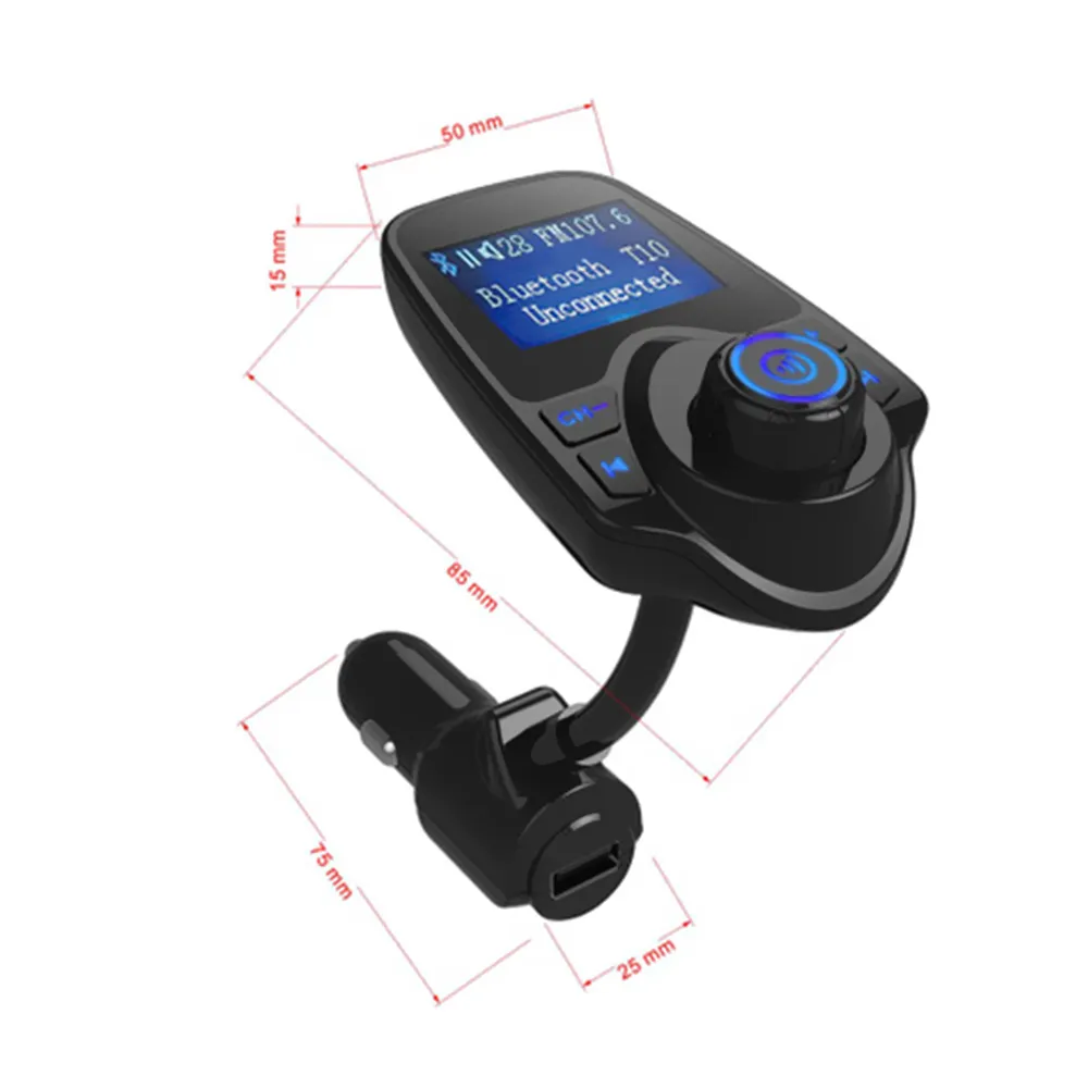 168AA Car F2 Charger BT5.0 FM Transmitter Dual USB Fast Charging