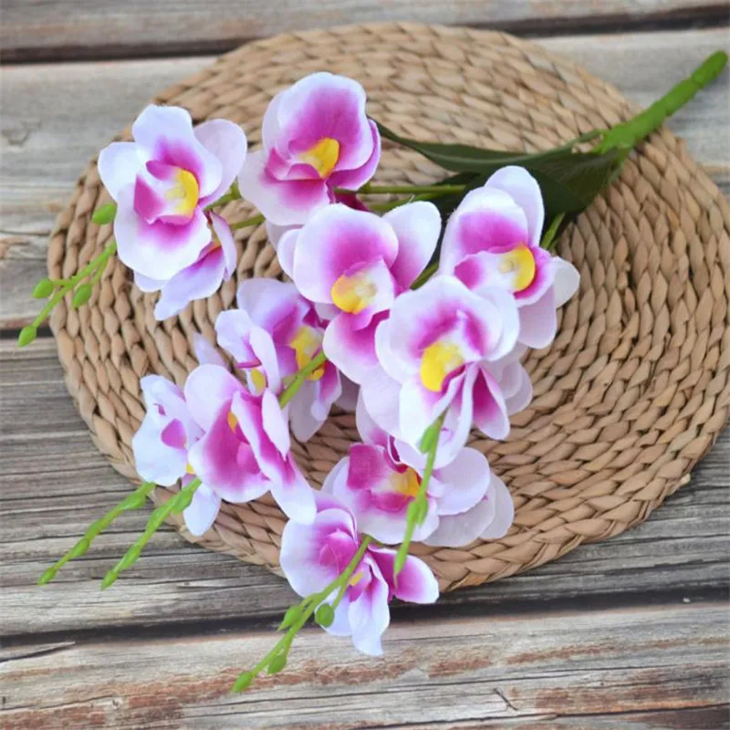 Поддельные бабочки Orchid (5 стебли / пучок) 17,72" Длина Моделирование Phalaenopsis для свадебных дома Декоративных искусственных цветов