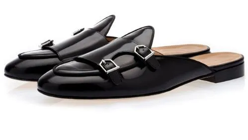 Navy mule shoes shop