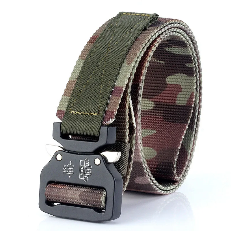 Cintura Tattica Militare Uomo In Nylon - Fibbia Automatica Sgancio Rapido - Nera