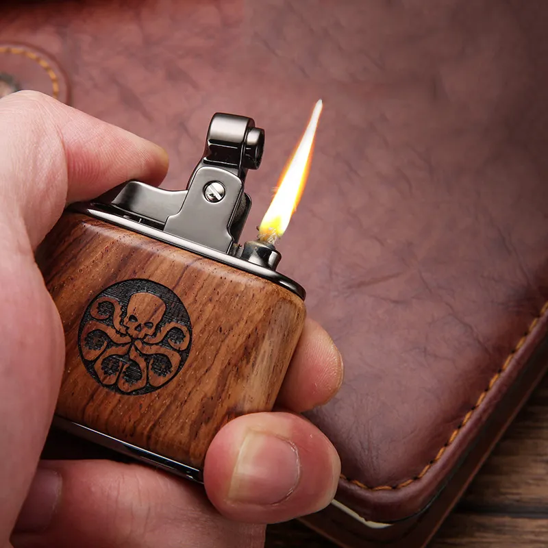 Retro Lighter Sandalwood Old Fashioned Kerosene Lighter Refillable Oil Lighter With Gift Box Gift For Men From Augustsmoke, DHgate.Com