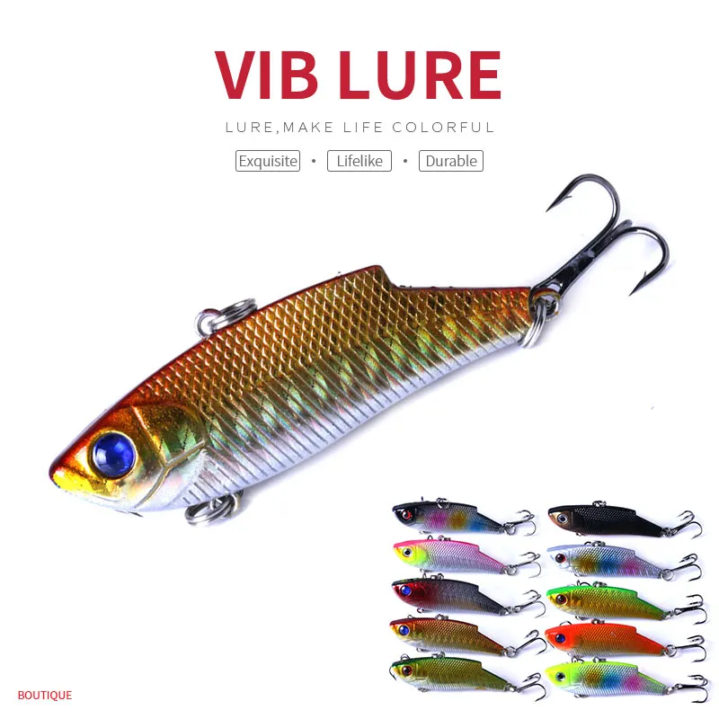 Hengjia 10 stks / partij vibratie vissen lokken aas 5,5 cm 7,5 g wobbler vissen aas kunstmatige aas pesca visgerei