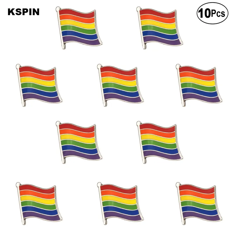 6 Streifen Rainbow Pride Anstecknadel Flaggenabzeichen Brosche Pins Abzeichen 10 Stück