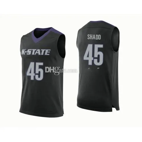 Kansas State Wildcats College # 45 Nigel Shadd # 99 Carlbe Ervin II Jersey Basketball Mens Ed Numéro personnalisé Nom Jerseys