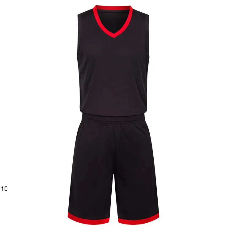2019 Nouveaux maillots de basket-ball vierges logo imprimé Taille homme S-XXL prix pas cher expédition rapide bonne qualité Noir Rouge BR0002AA1n2r