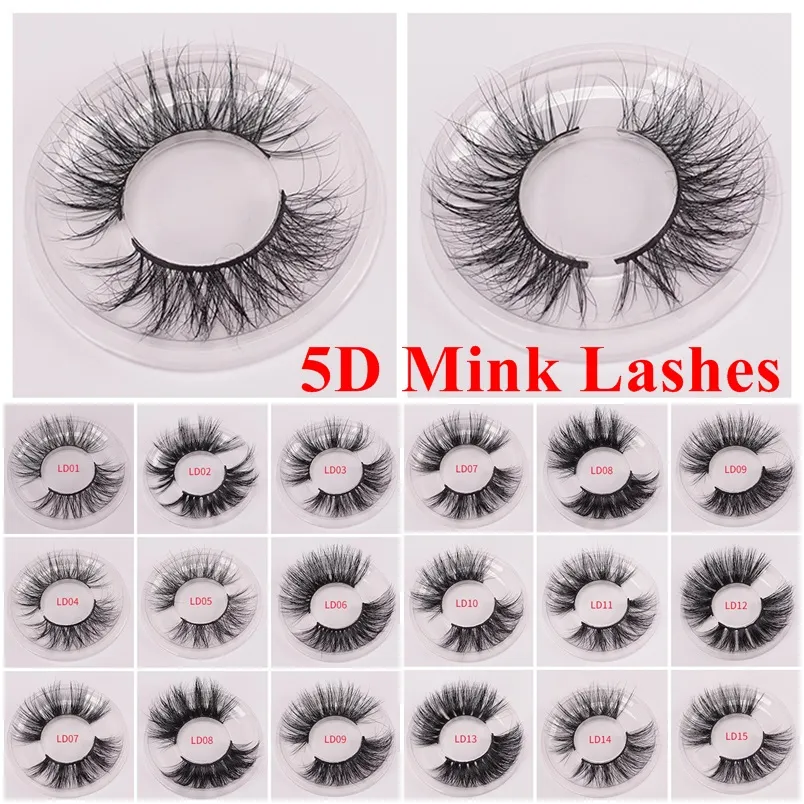 New 3d Mink Eyelashes 25mm Long Mink Eyelash 5D Dramatic Thick Mink Lashes Handmade False Eyelash Eye Makeup Maquiagem LD Series and 5D