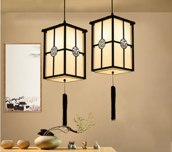 New Chinese Black Iron pendant lights simple restaurant living room club lamps Japanese pendan lamp bird cage hanging lamp