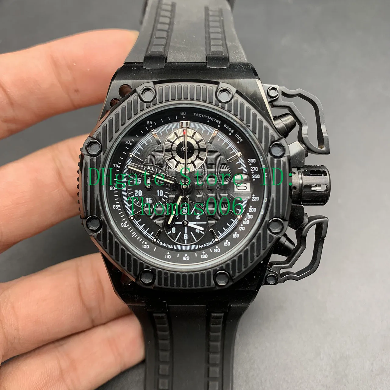 Relógios pretos completos famosos Moda Masculina Relógio Casual Mens VK Quartzo Cronógrafo Esporte Relógio 42mm