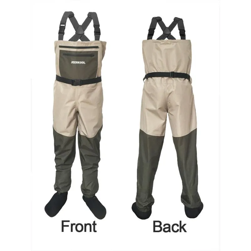 Outdoor Clothing Fishing Waders Pants Chest Overalls Waterproof Clothes  With Soft Foot Breathable Boot Hunting Work DX1271y