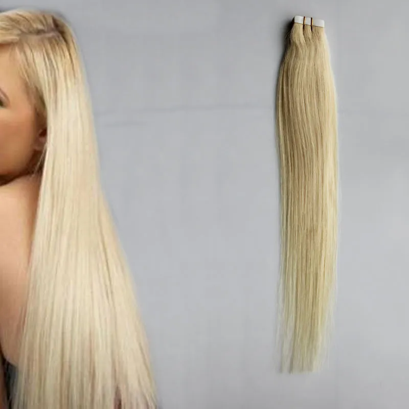 100g ruban dans les Extensions de cheveux humains droite 1b #2 #4 #6 #613 # blond ruban dans les Extensions 40 pièces Remy ruban dans les Extensions de cheveux