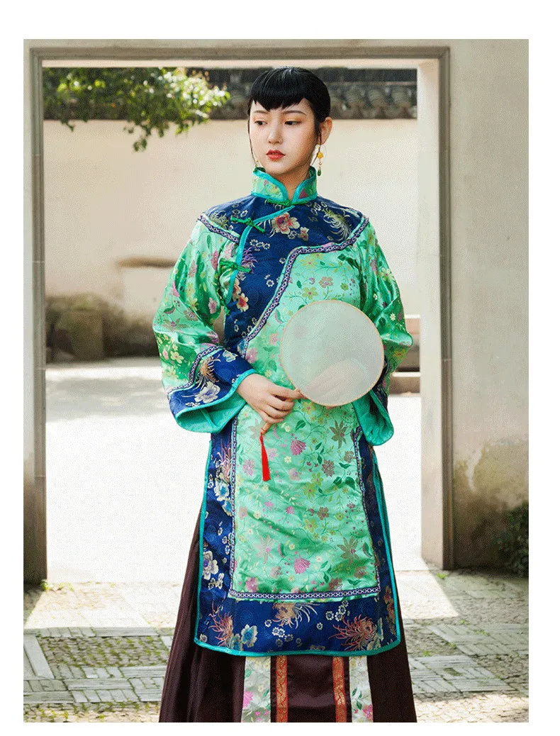 High End Chinese Qing Dynasty Womens Hanfu Fishing Apparel