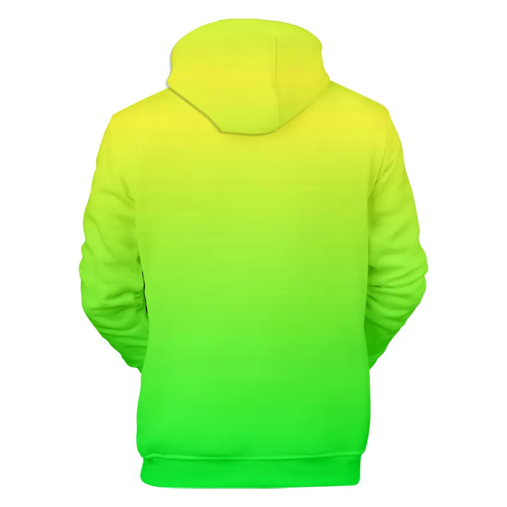【NONCODE】(Unisex) Vteo Round Color Matching Hood Jumper Custom Gradient Green comfrt hoodie for Men and Women - 2019