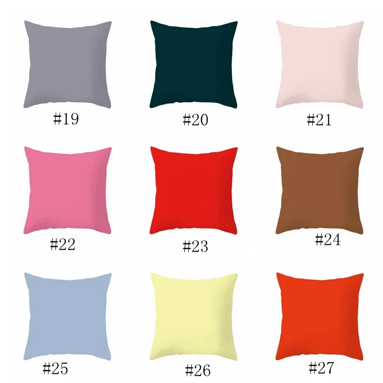 Pillowcase Home 45 * 45CM Home Sofa Throw Pillowcase Pure Color Polyester White Pillow Cover Cushion Cover Decor Pillow Case Blank EEAA468