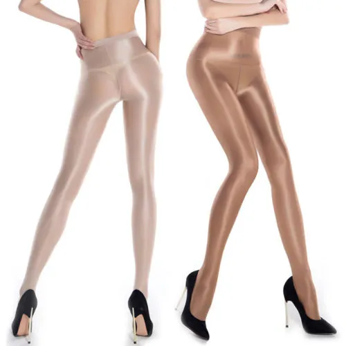 Hirigin clássico mais quente feminino sexy brilhante brilhante 3 cores pantyhose de óleo