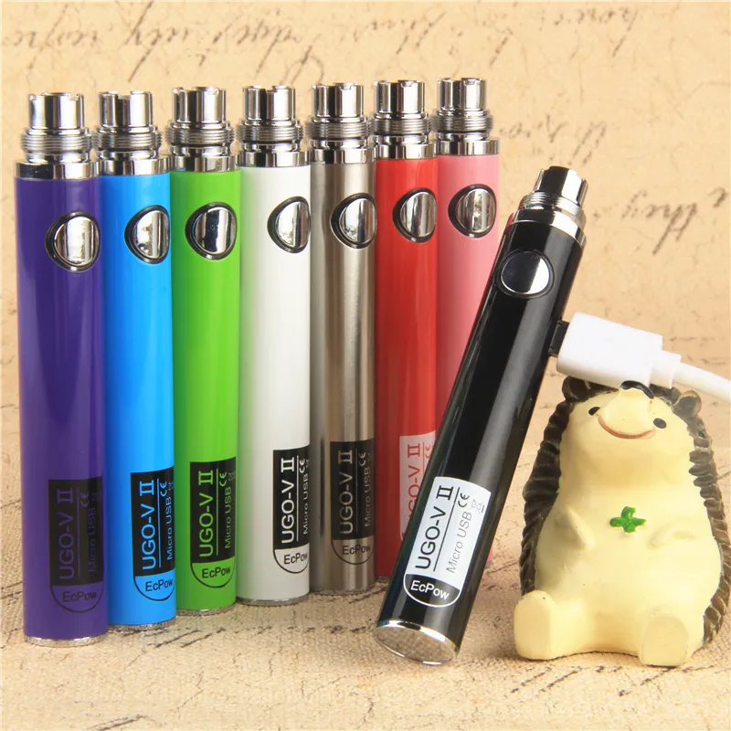 Orijinal UGO V II 2 650 900 MAH EVOD EGO 510 Pil Micro USB Geçidi Gelin Buharlaştırıcılar E Cigs O Pen Vape