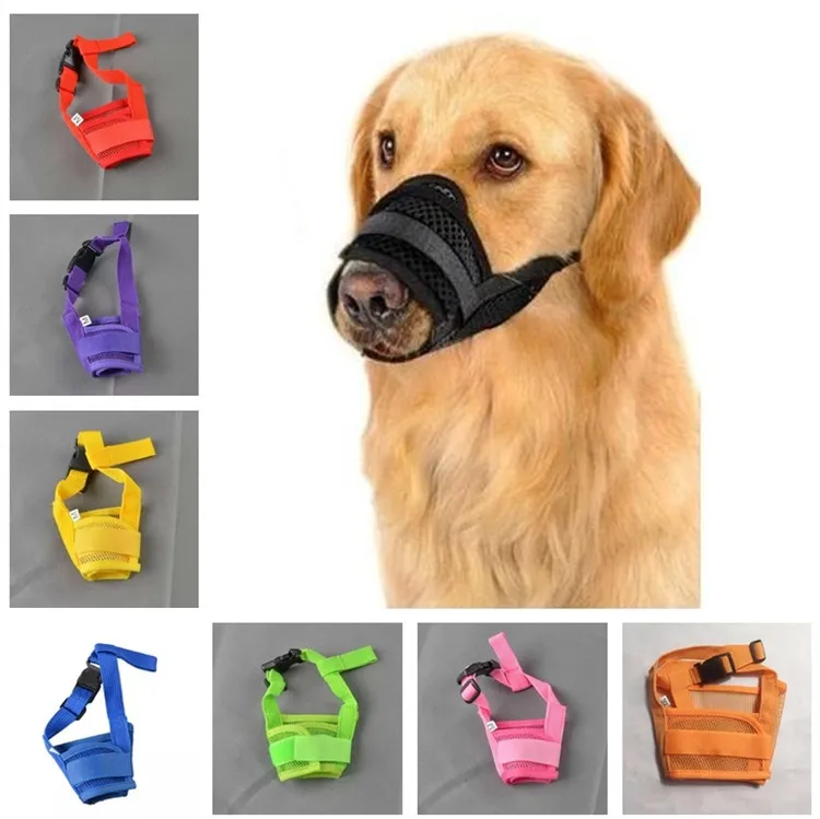 Chien de compagnie Masque ajustable Dog Training Train De Mah Respirant Muzzles Masque Masque Petit Grand Chien Bouche Museau anti-morsage Barking Barking Chewing