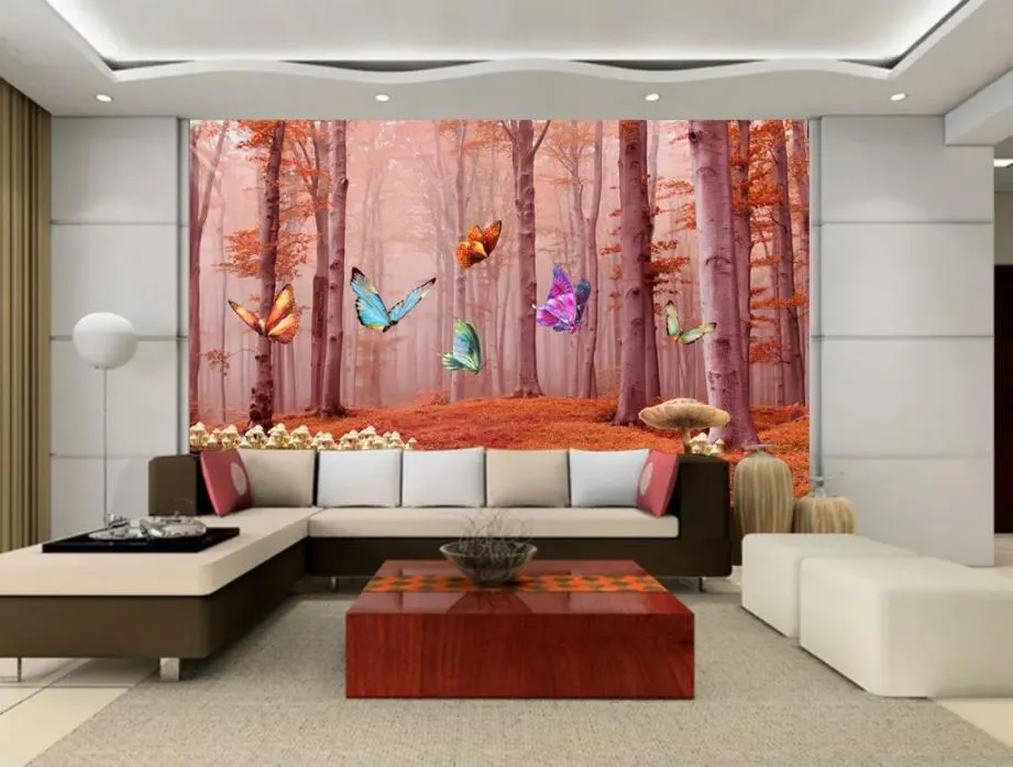 3D Papillon Rose Stickers muraux pour Chambre de jeune fille Décoration à  la maison Pépinière