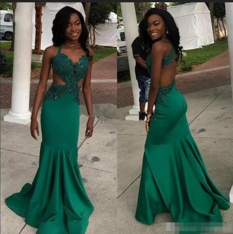 Dark Green V-neck Thigh-high Slit Prom Dress With Long Sleeve -  TheCelebrityDresses