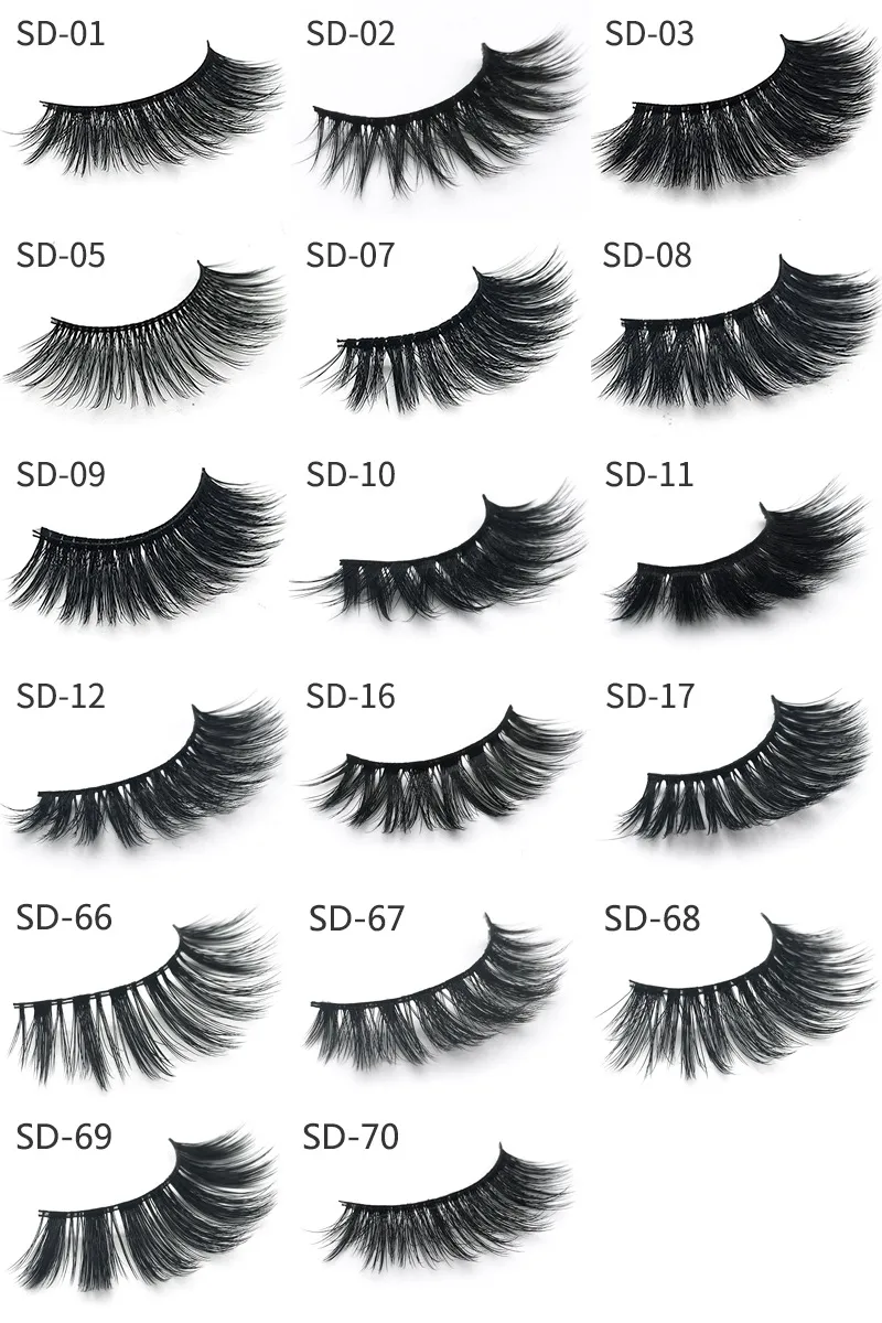 2018 MINK eyelashes 22 styles Selling 1pair lot Real Siberian 3D Full Strip False Eyelash Long Individual Mink Lashes Extension