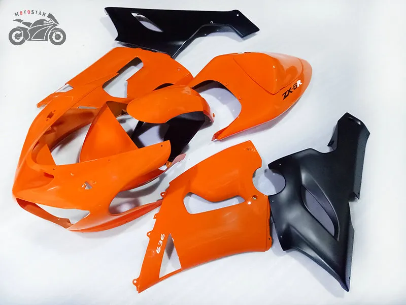 Bezpłatny Niestandardowy Chiński Motocykl Onsing Kit dla Kawasaki Ninja 2005 2006 ZX-6R 05 06 ZX6R 636 Orange Wintersmarket Fairings Set