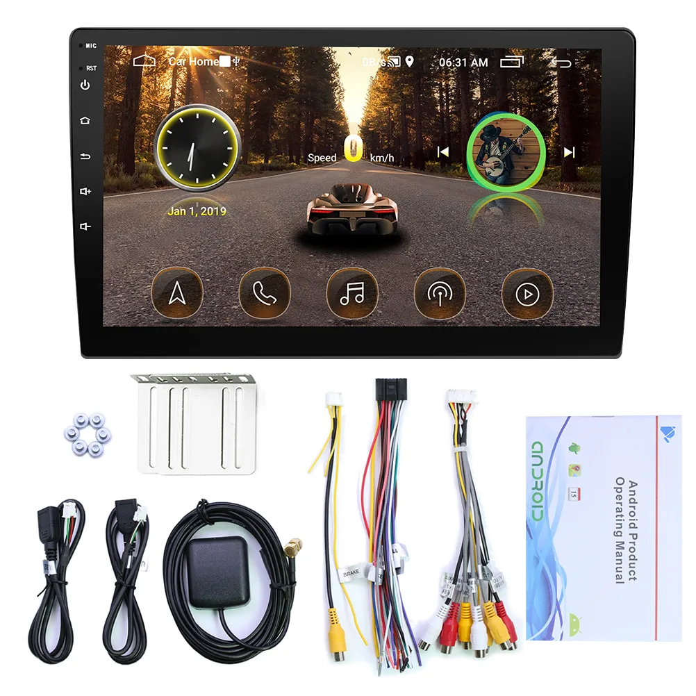 10.1 인치 HD 자동차 MP5 플레이어 GPS 네비게이션 MP3 라디오 AIO 기계