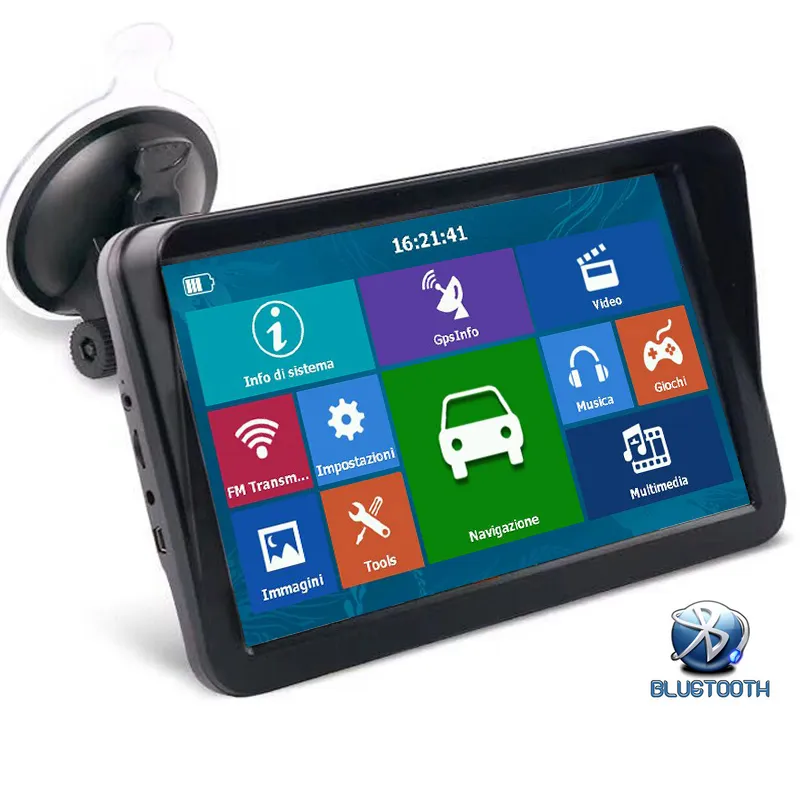 HD Auto 9 tums lastbil GPS Navigator Bluetooth Avin Support Flera fordon Navigering med Sunshade Shield 8GB Kartor