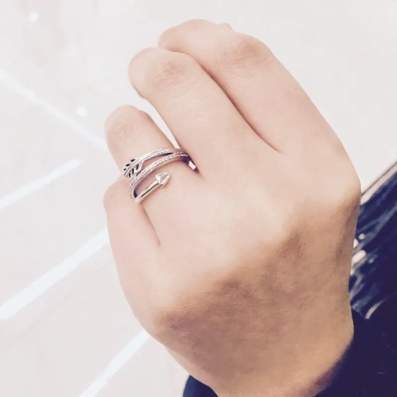 925 Sterling Silver Arrow Ring Set With Original Pandora Box Authentic Gift Conch Jewelry For Women And Men From Licuiip 7.43 DHgate.Com