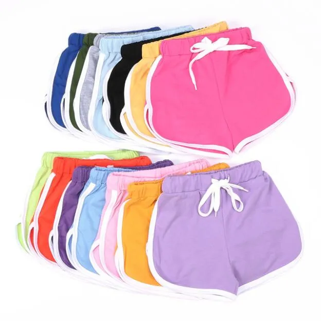 Baby Girls Drawstring Shorts Breathable 2024 Summer Sports Hot Pants Cotton Striped Casual Candy Safety Pants Anti Leak Breeches Short Trousers