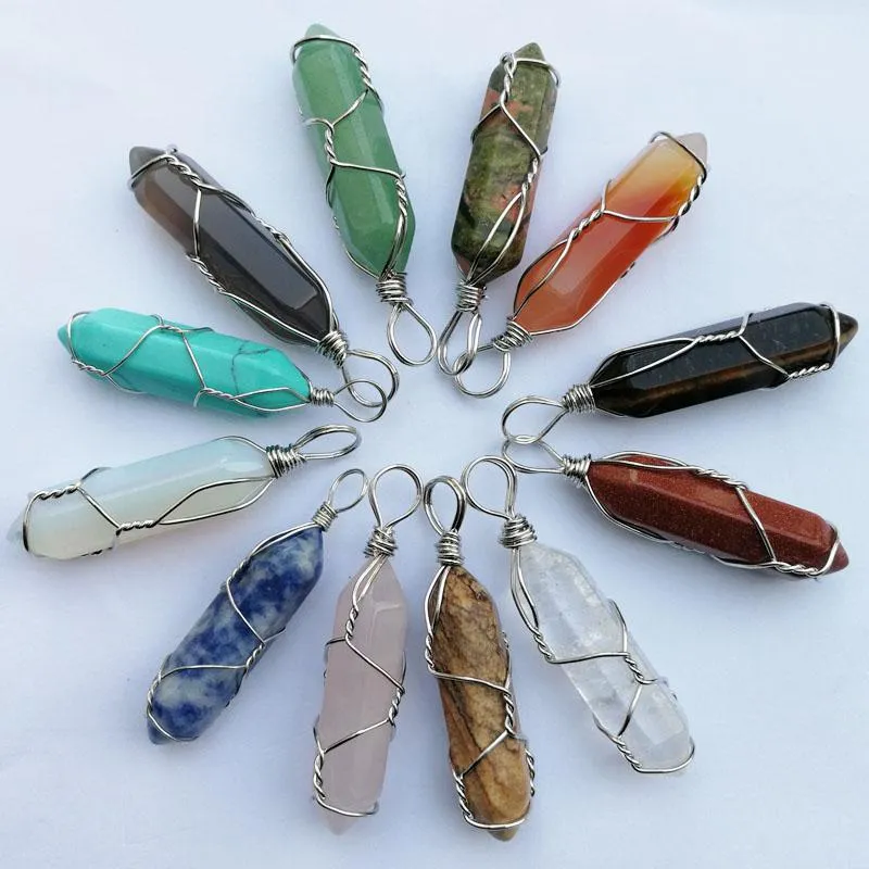 Natural Stone Pendants Collection Tiger Eye, Quartz, More