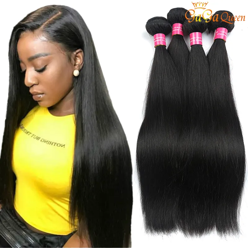 Mink Brazilian Virgin Hair مستقيم 4 حزم الشعر البشري ينسج