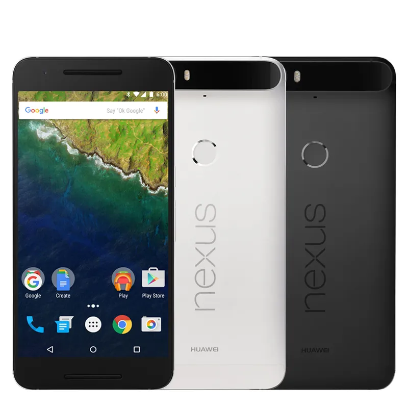 Oryginalny Huawei Nexus 6P 4G LTE Telefon komórkowy 3GB RAM 32 GB 64 GB ROM Snapdragon 810 OCTA Rdzeń Android 5.7 calowy 12mp Fingerprint ID Telefon komórkowy