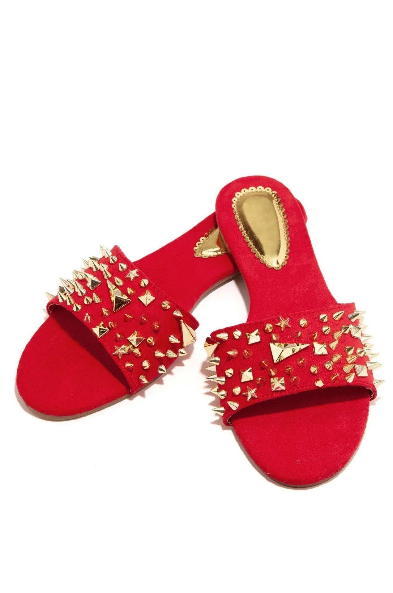 Hot Sale-Women Rivet Beach Slipper Stud Slippers Non-slip Leather Casual Spikes Shoes Flip Flop 36-42