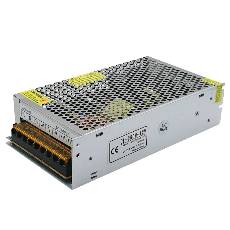 Ac dc 12 فولت 250 واط التبديل إمدادات الطاقة 250 واط أدى سائق dc12v الطاقة الألومنيوم ac110v 220 فولت إلى 12 فولت الإضاءة المحولات