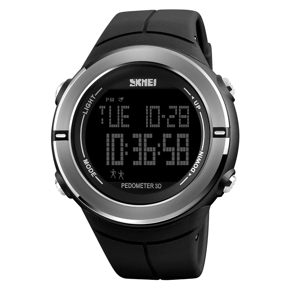 Reloj De Podómetro Deportivo: Reloj De Pulsera Digital Impermeable
