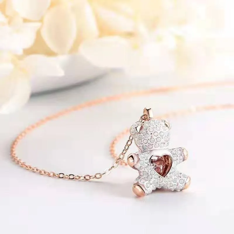Collares 10K Collar Con Pendiente de Oso Joyeria Regalos para Mujer Gargantilla