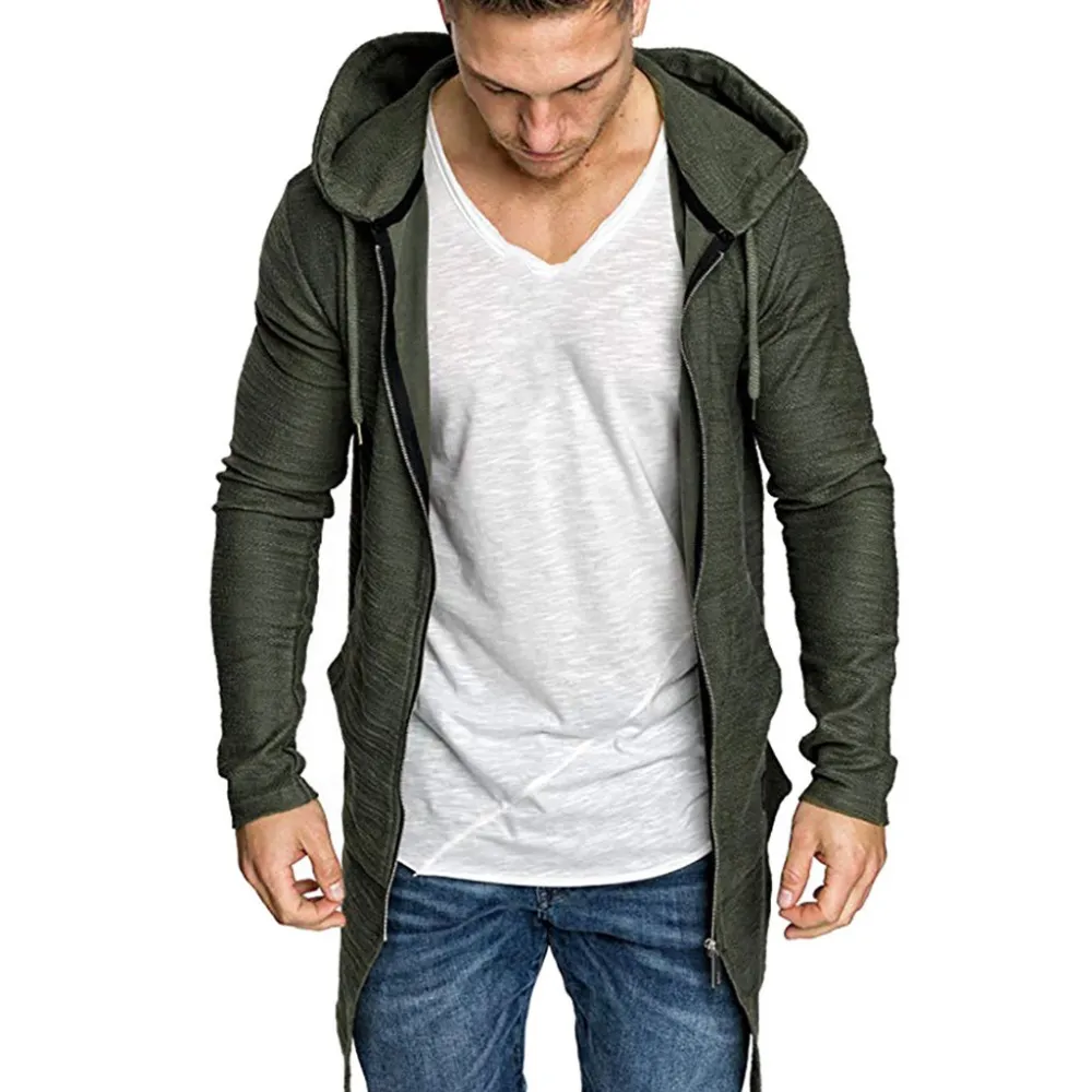 Hombres empalme con capucha Trenca Lisa abrigo chaqueta cárdigan manga larga prendas de vestir blusa Unisex Casual abierto punto abrigo largo capa