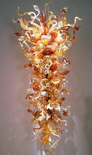 Hanglampen Murano Antieke Kroonluchters Lichtbloem Art Prachtige decoratieve handgeblazen glazen hanglamp met LED-blubs