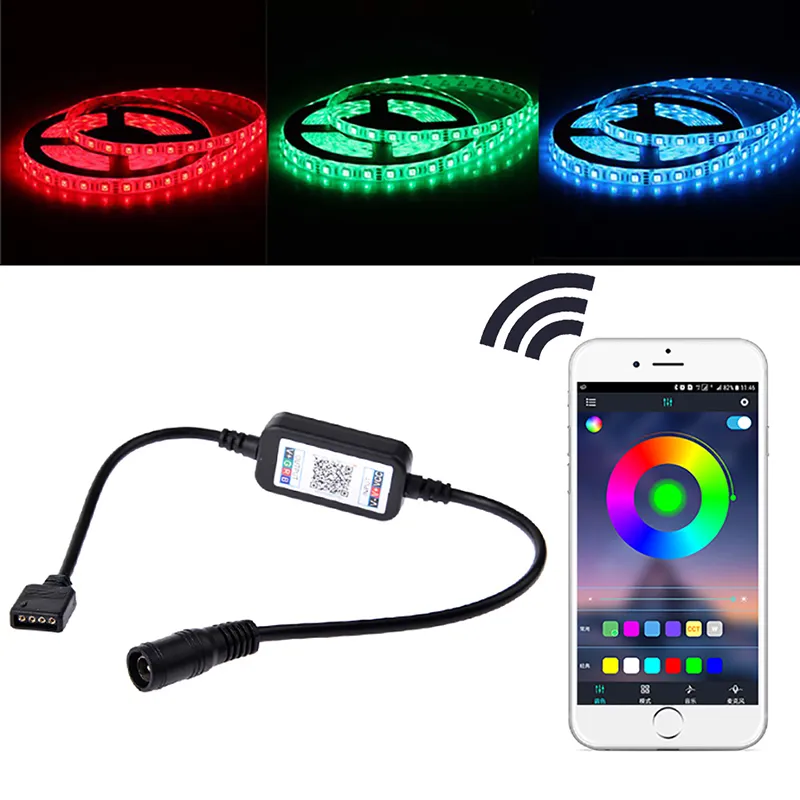 Contrôleur de lumière LED Bluetooth DC 5V-24V Mini gradateur sans fil 3 canaux contrôleur LED rvb pour bande lumineuse LED rvb