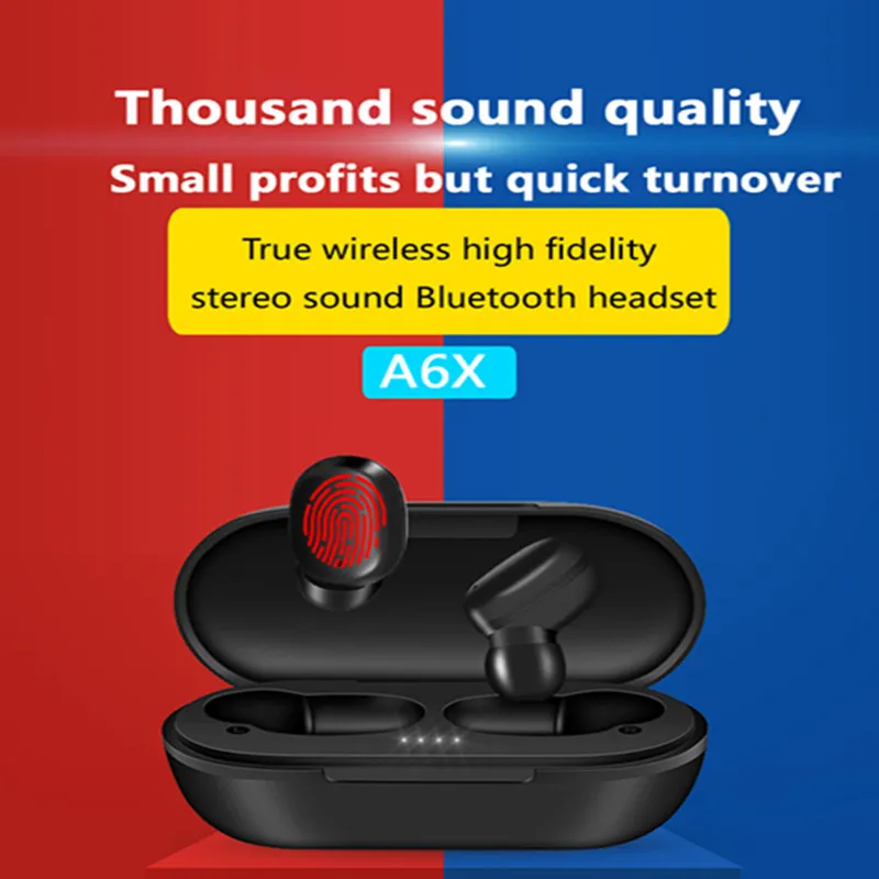 original a6x tws bluetooth earphone pk gt1 wireless headphones touch control hd stereo inear sport gaming headset earbuds airbuds 5110724