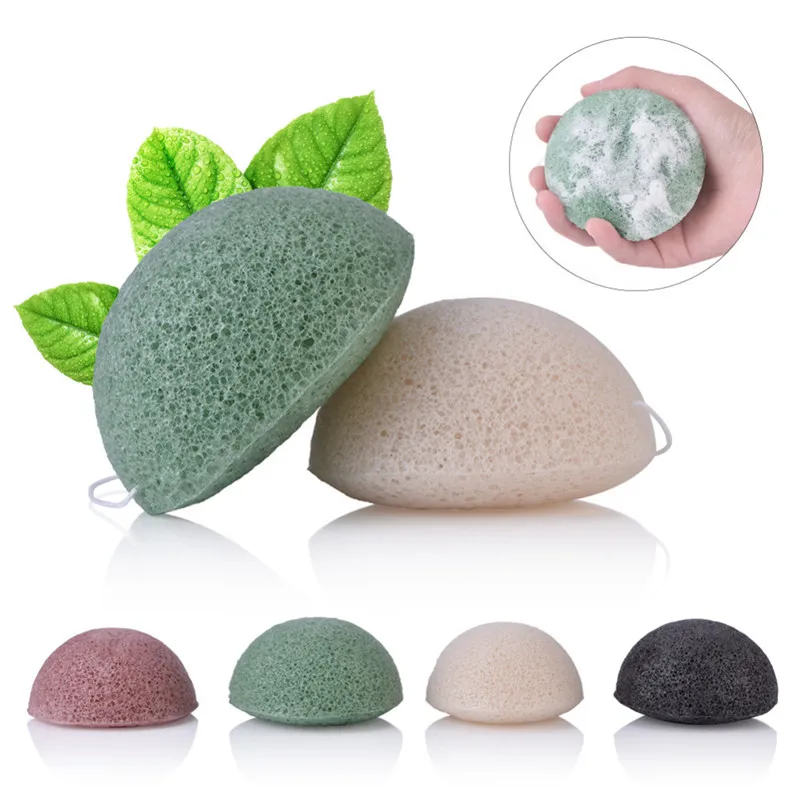 Konjac Sponge Puffフェイシャルスポンジ純粋な天然野菜繊維顔や体の洗練された道具10pcs